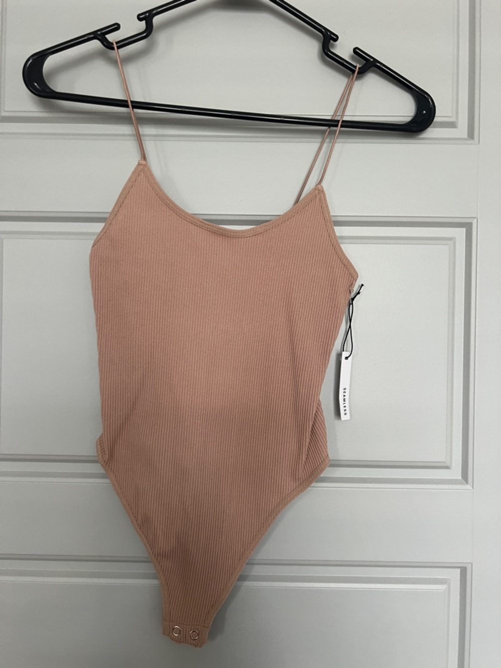 Forever 21 Ribbed Mauve Pink Spaghetti Strap Bodysuit